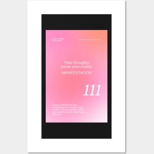 Angel Number 111 Pink Aura Posters and Art